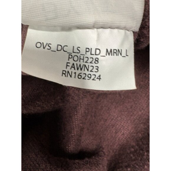 Bylt Premium Basics Coastal Overshirt Men’s L Plaid Plum Long Sleeve Heavy - Picture 8 of 14